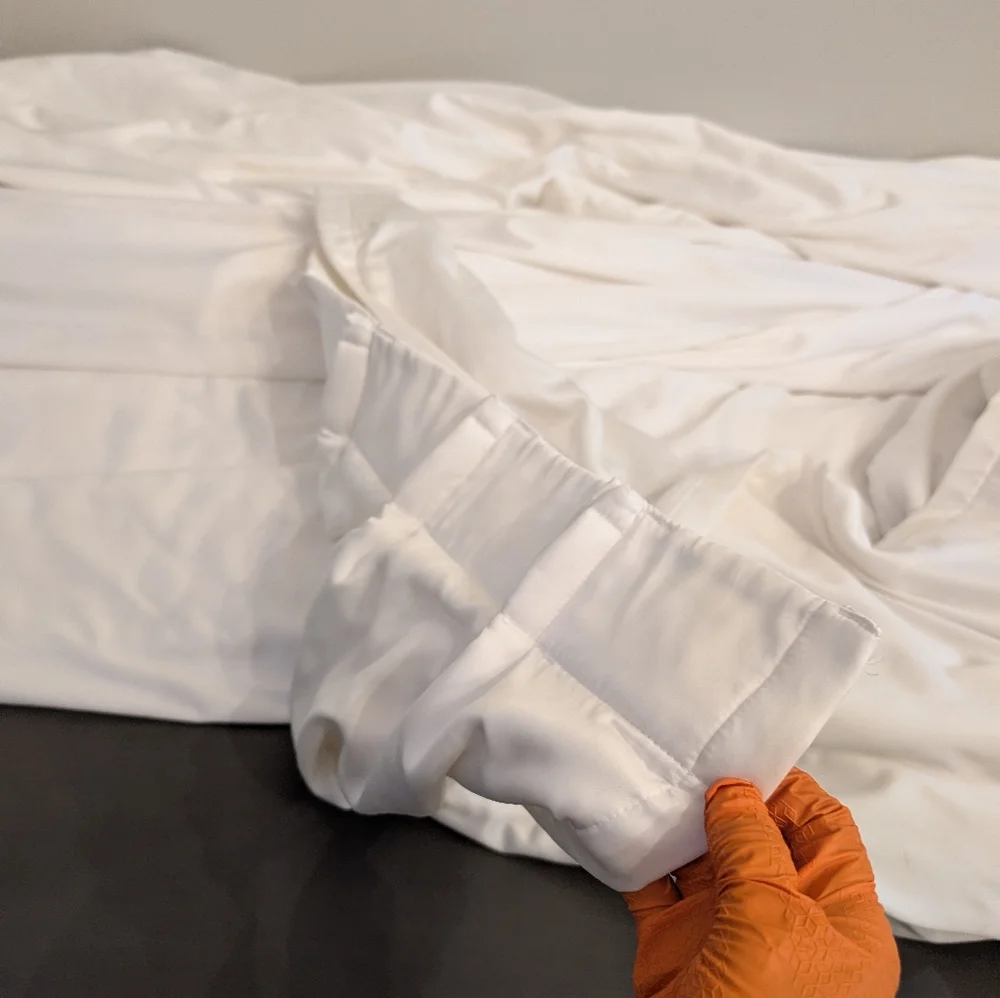 Cindy Crawford Style White Satin Boho Curtain Pleated Rod Pocket Size  84